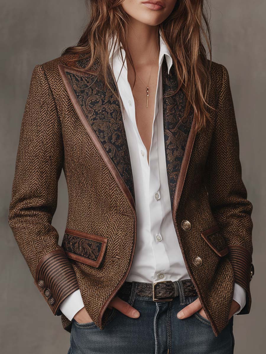 Gisèle | Blazer con Paneles Chevron