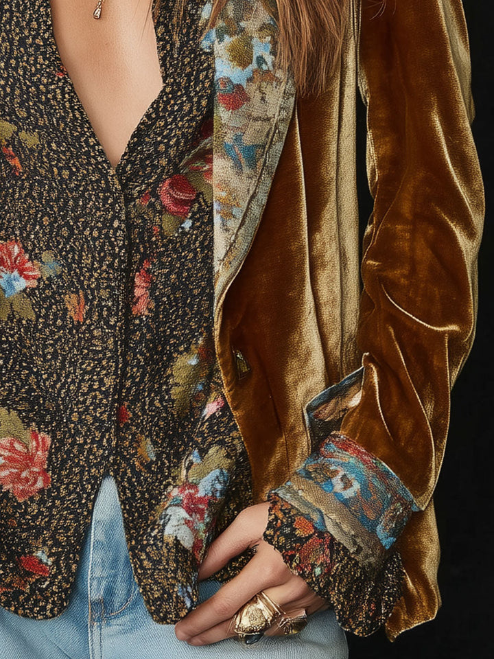 Marcelline | Blazer Floral Patchwork
