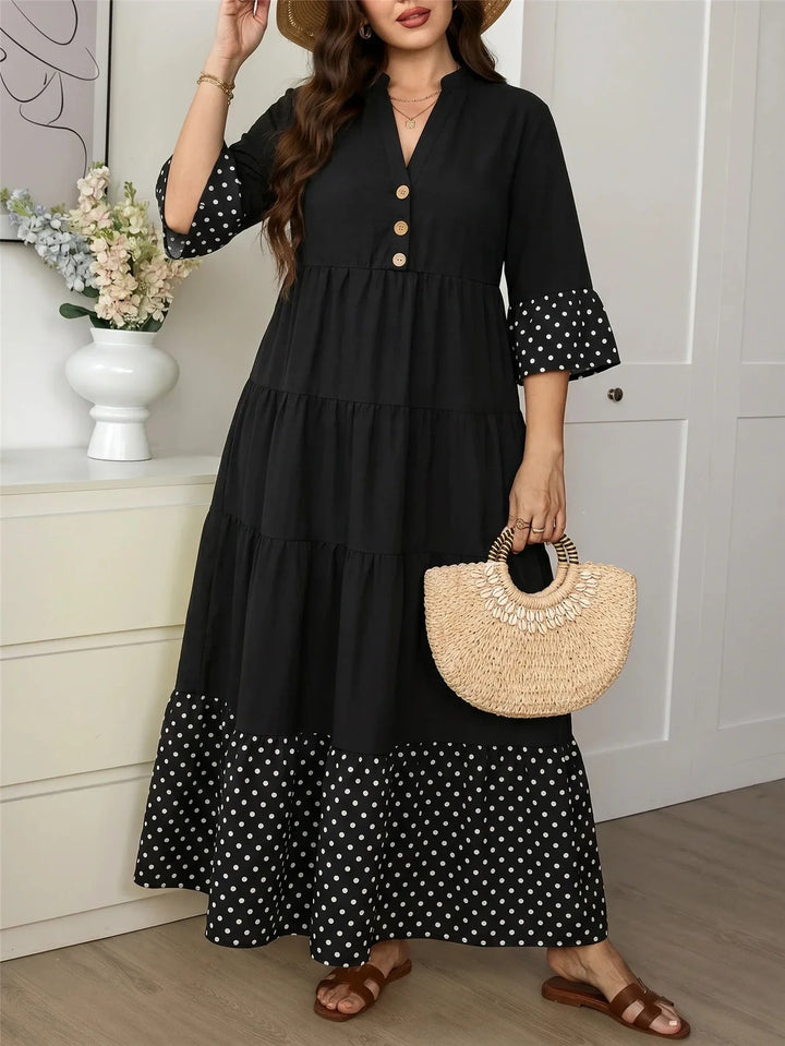 Susana | Vestido Curvy de Lunares con Botones