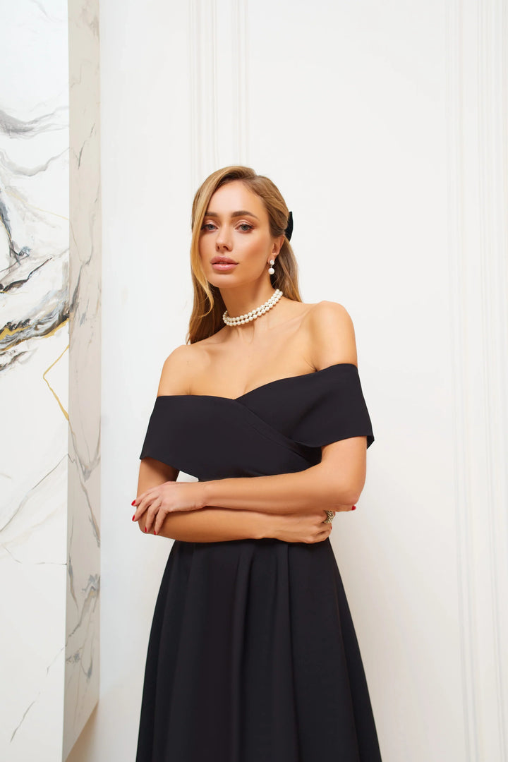 Anabelle Black Midi Dress