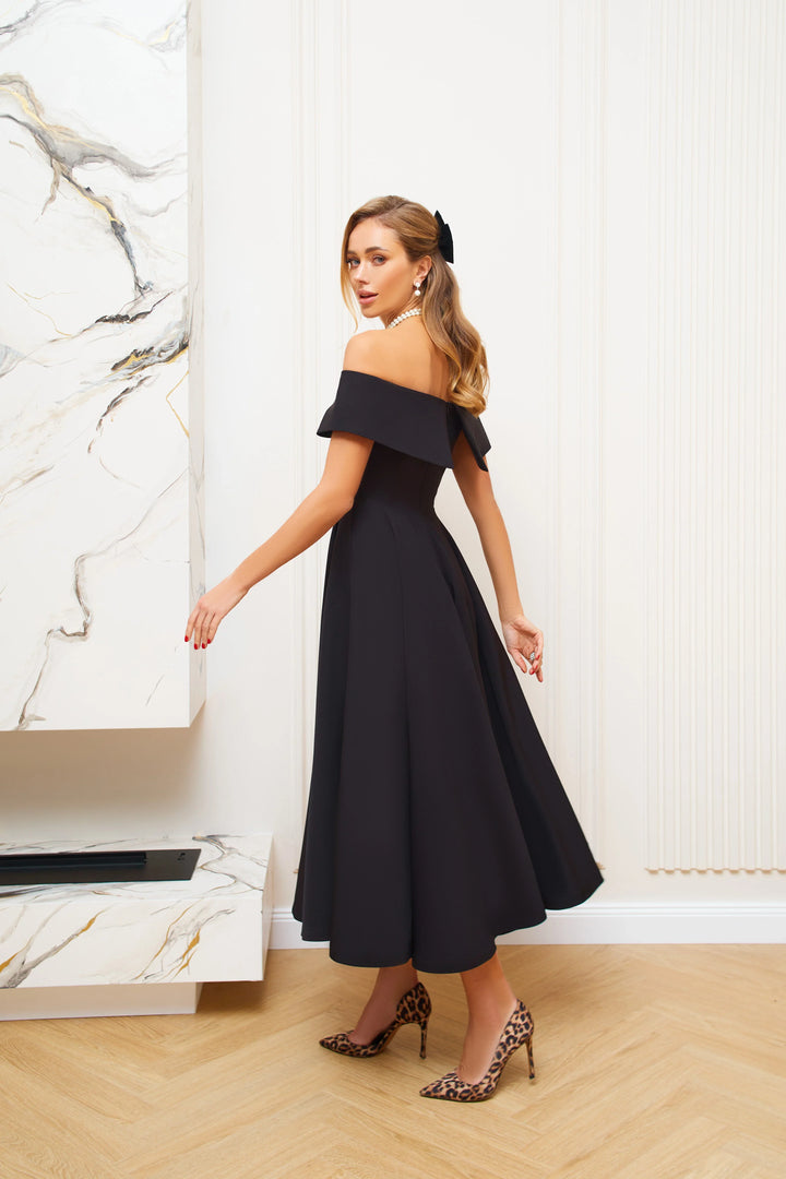 Anabelle Black Midi Dress