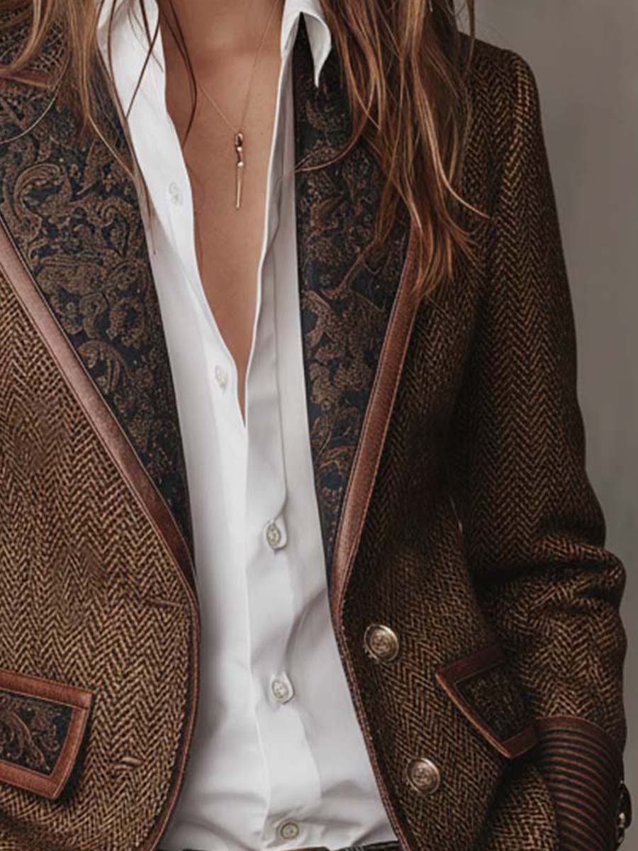 Gisèle | Blazer con Paneles Chevron
