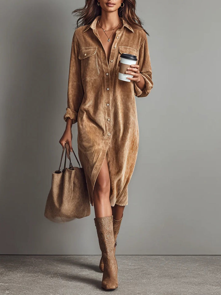 Béatrice | Vestido Midi de Pana