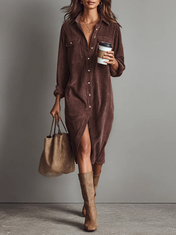 Béatrice | Vestido Midi de Pana