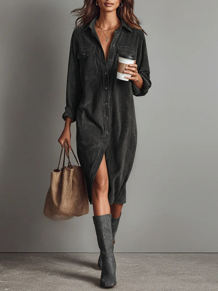 Béatrice | Vestido Midi de Pana