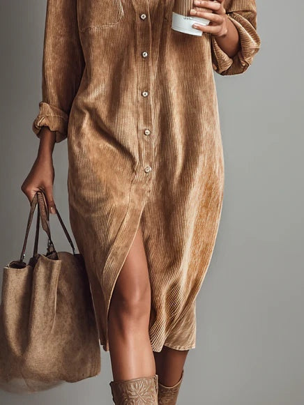 Béatrice | Vestido Midi de Pana