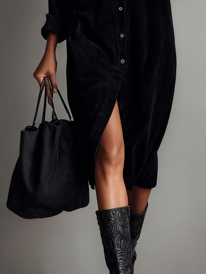 Béatrice | Vestido Midi de Pana