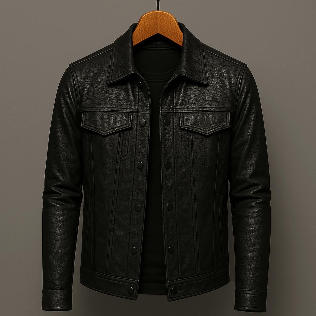 Chaqueta Biker de Cuero para Hombre