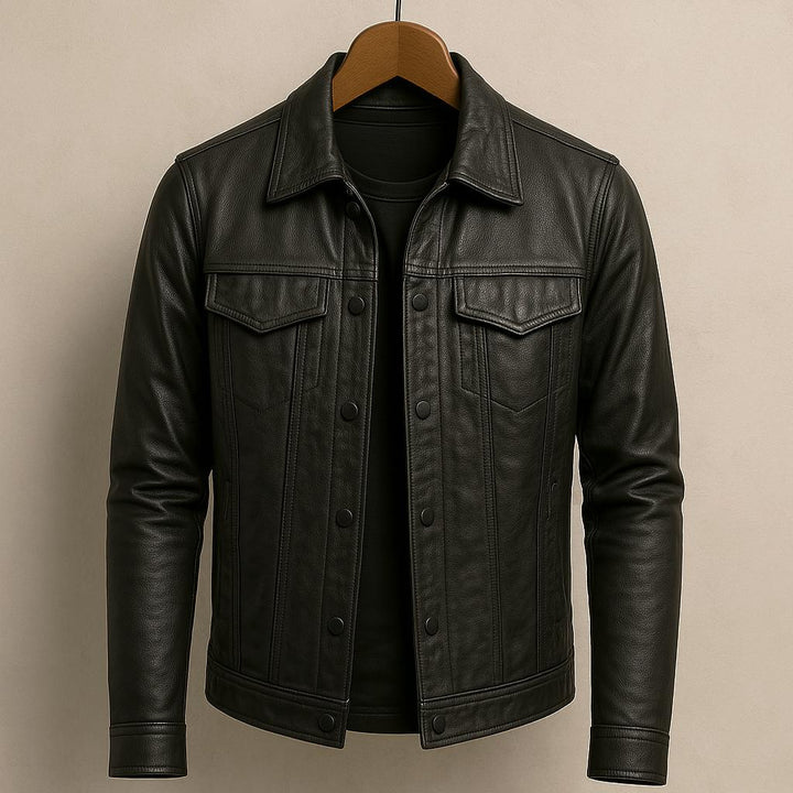 Chaqueta Biker de Cuero para Hombre