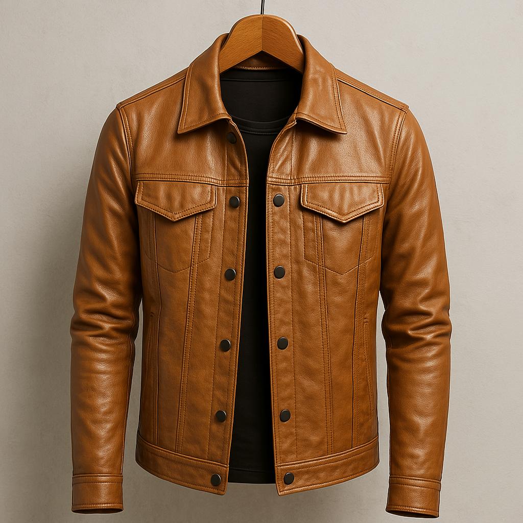 Chaqueta Biker de Cuero para Hombre