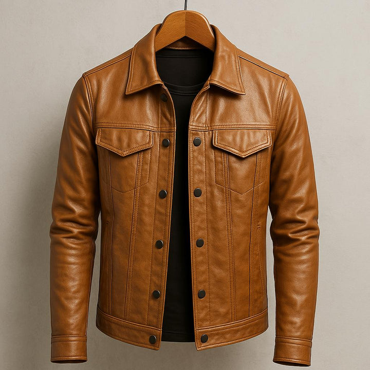 Chaqueta Biker de Cuero para Hombre