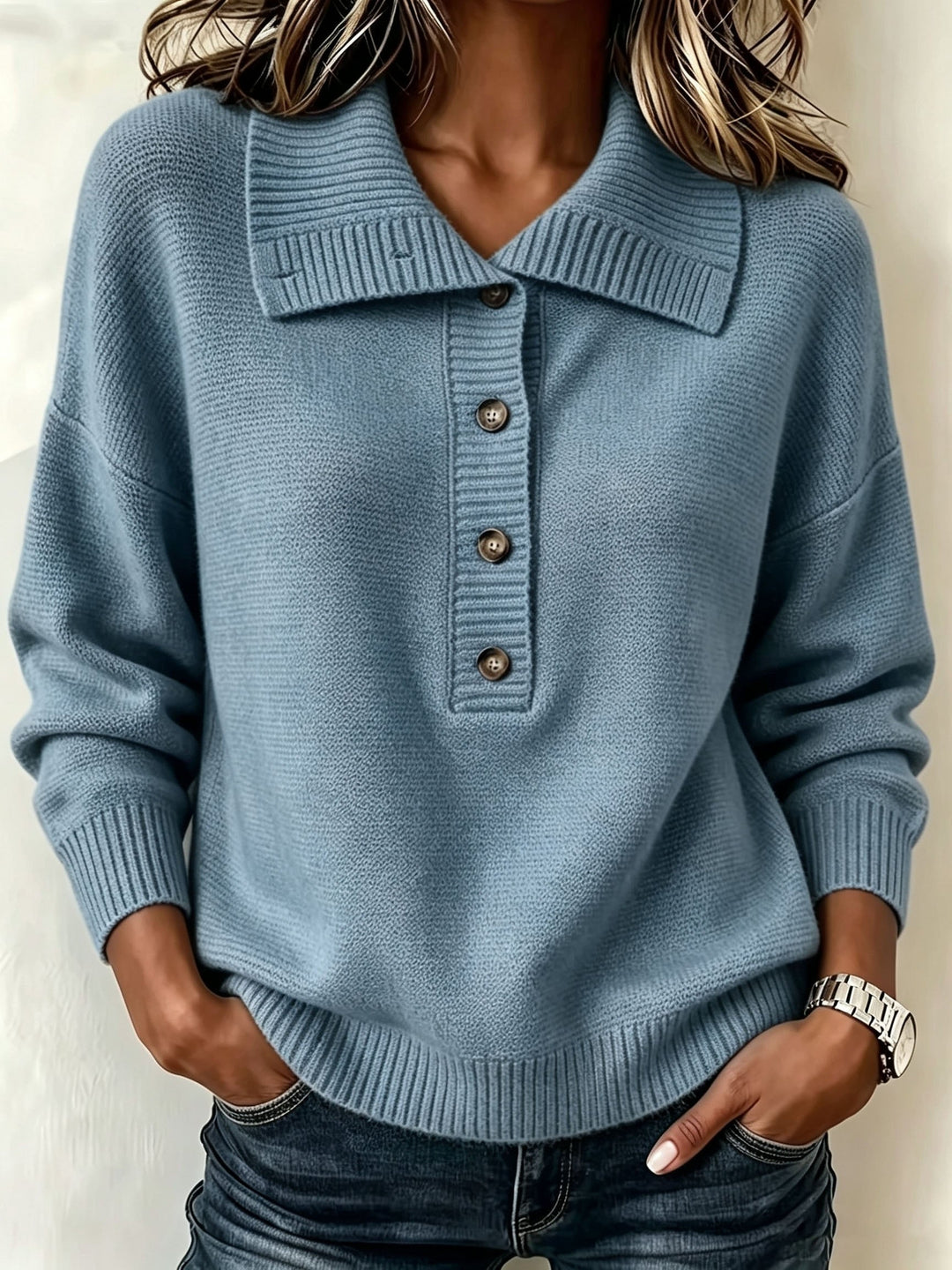 Pilar | Jersey de Otoño con Botones