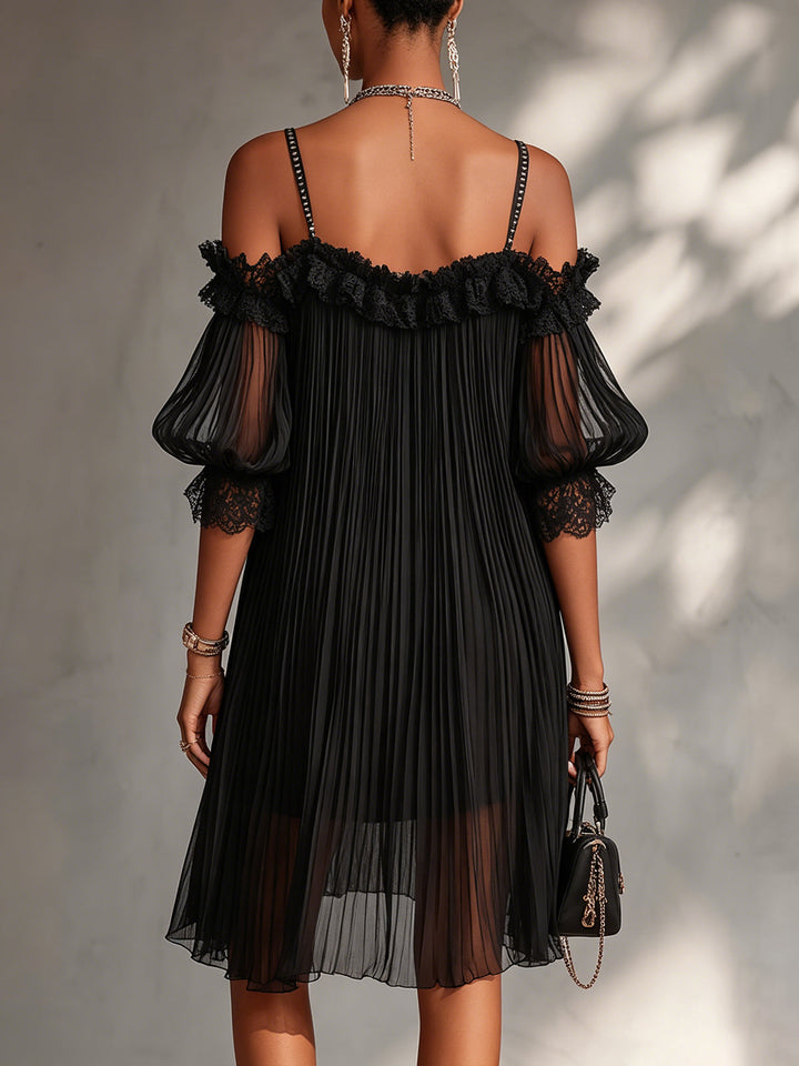 Camille | Vestido Mini Negro con Encaje