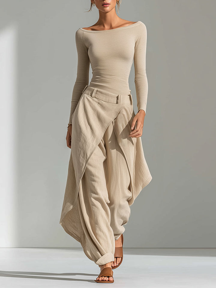 Delphine | Conjunto Beige de Dos Piezas