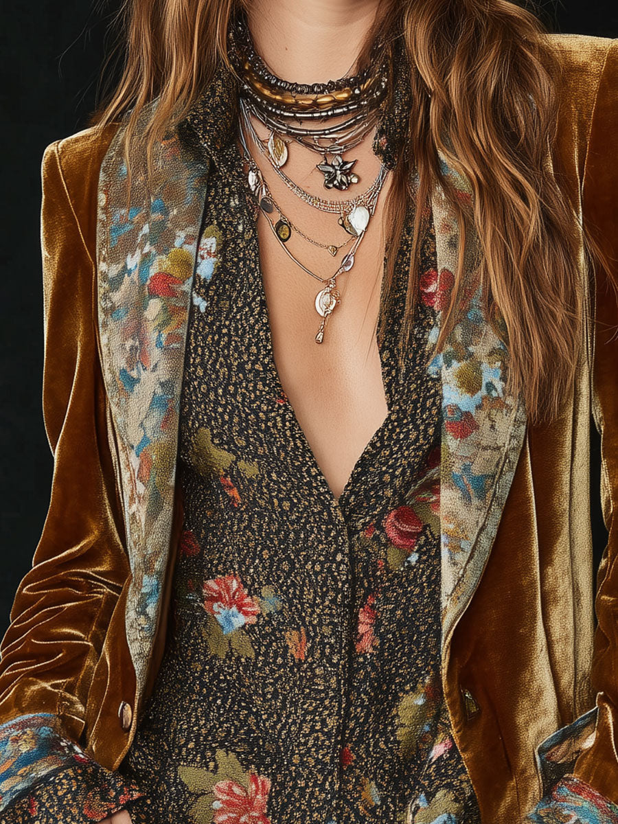 Marcelline | Blazer Floral Patchwork