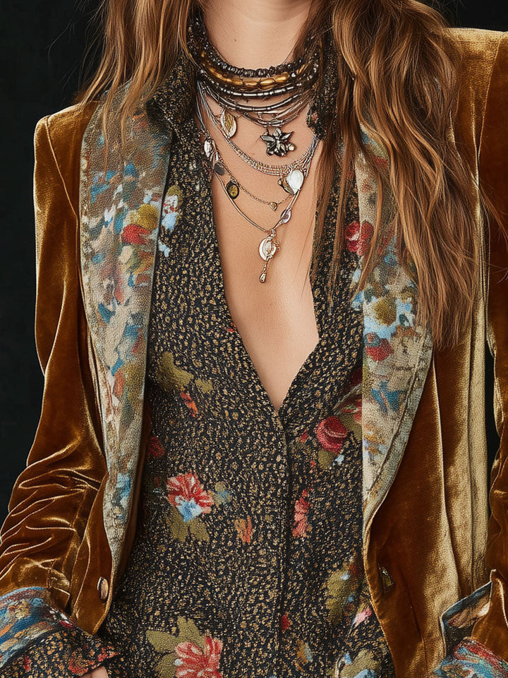 Marcelline | Blazer Floral Patchwork