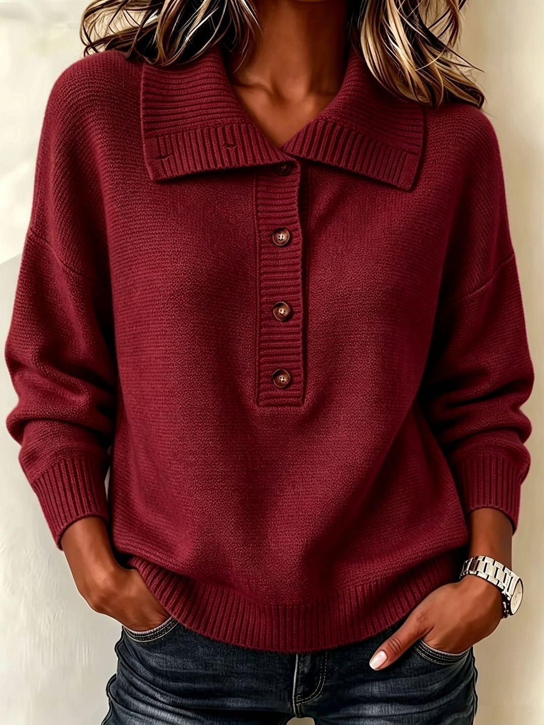 Pilar | Jersey de Otoño con Botones
