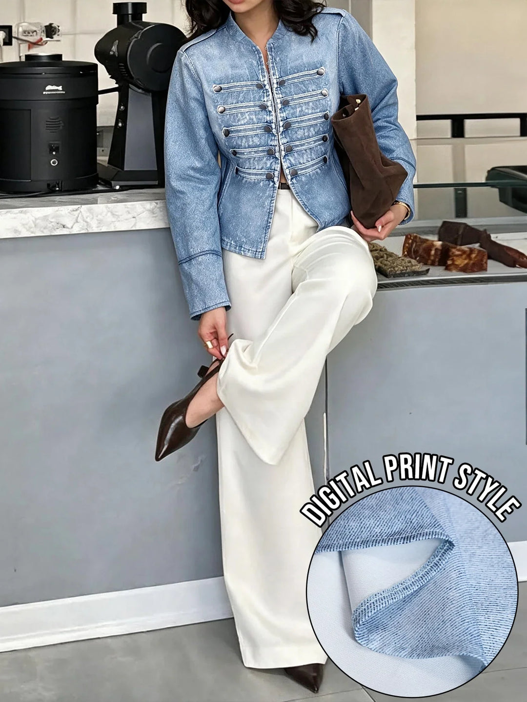 Beatriz | Chaqueta Curvy con Efecto Denim