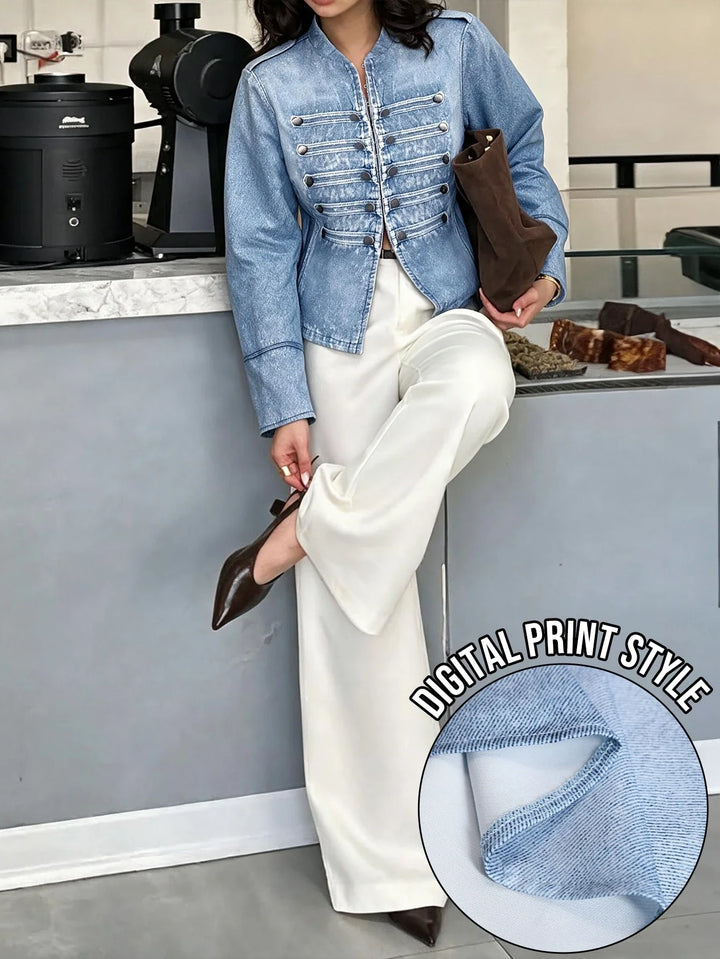 Beatriz | Chaqueta Curvy con Efecto Denim