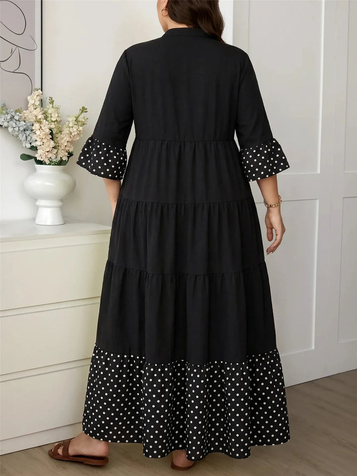 Susana | Vestido Curvy de Lunares con Botones