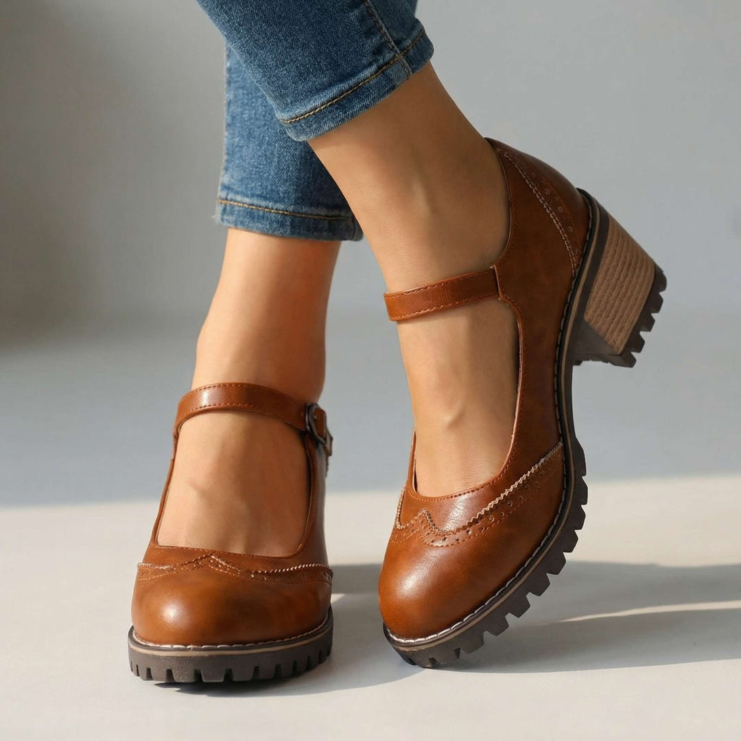 Sandra | Zapatos con Tacón Ancho