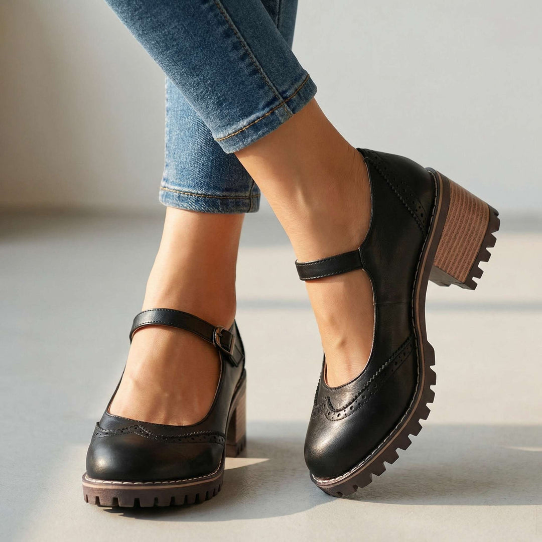 Sandra | Zapatos con Tacón Ancho