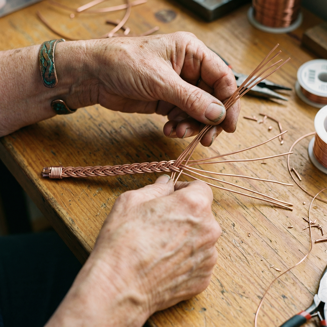 Entwine | Tobillera Trenzada de Cobre