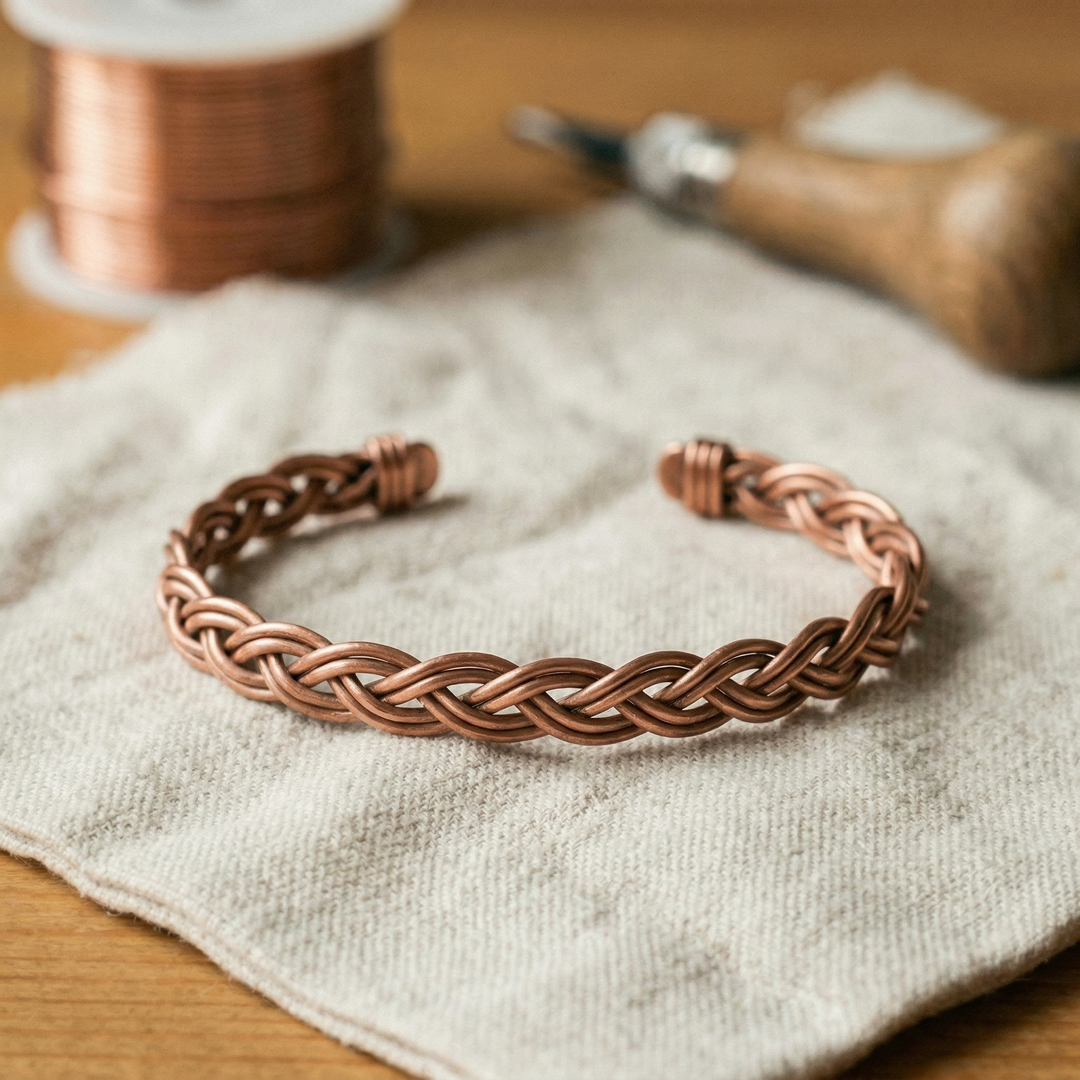 Entwine | Tobillera Trenzada de Cobre