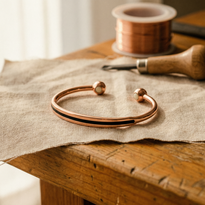 Espiral | Pulsera Abierta de Cobre