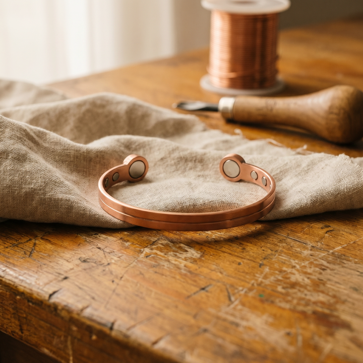 Pulsera de Cobre Tono Plata