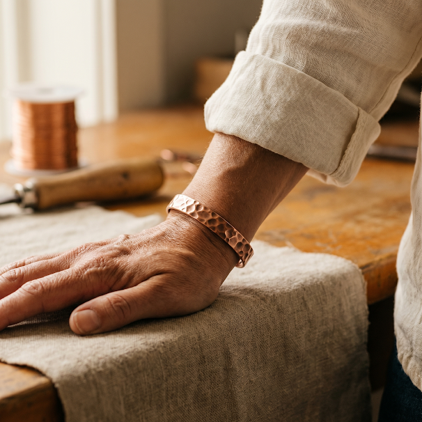 Cráter | Brazalete Martillado de Cobre