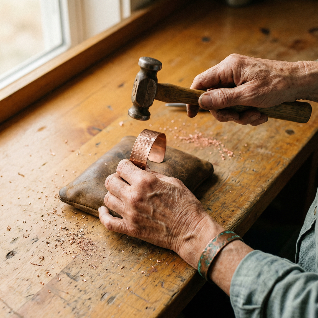 Cráter | Brazalete Martillado de Cobre