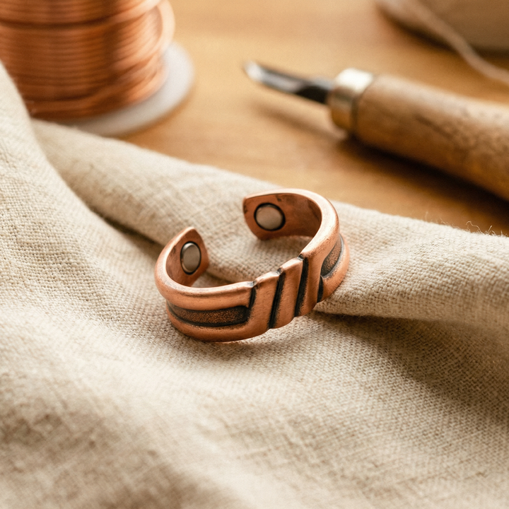 Madeja | Anillo de Cobre Acanalado