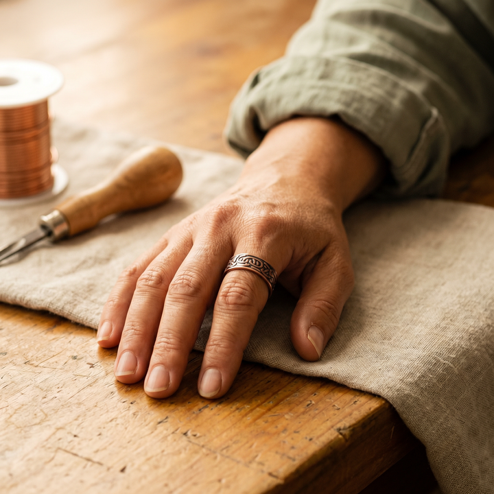 Glifo | Anillo de Cobre Grabado