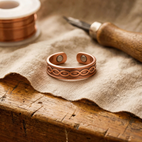 Espiral | Anillo de Cobre Grabado