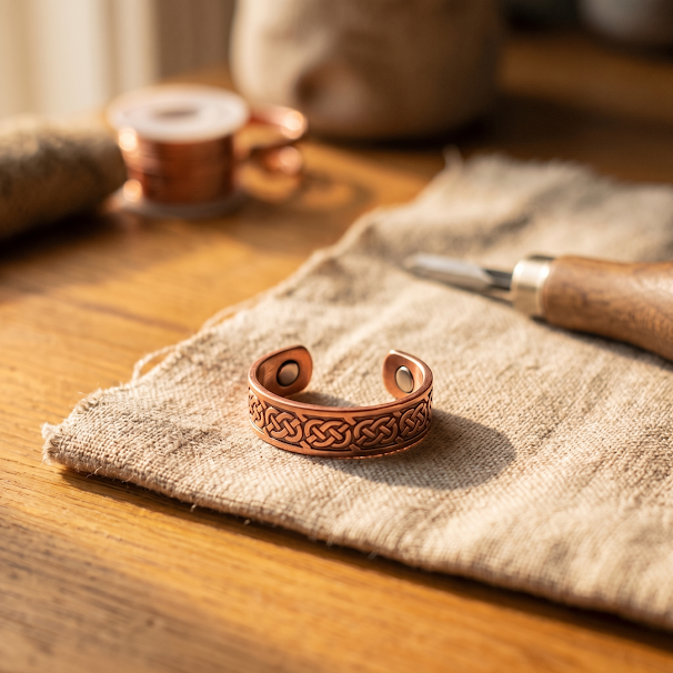 Trenza | Anillo de Cobre con Jade