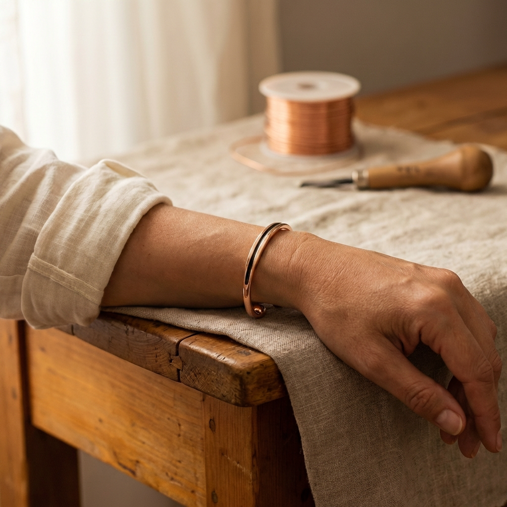 Espiral | Pulsera Abierta de Cobre