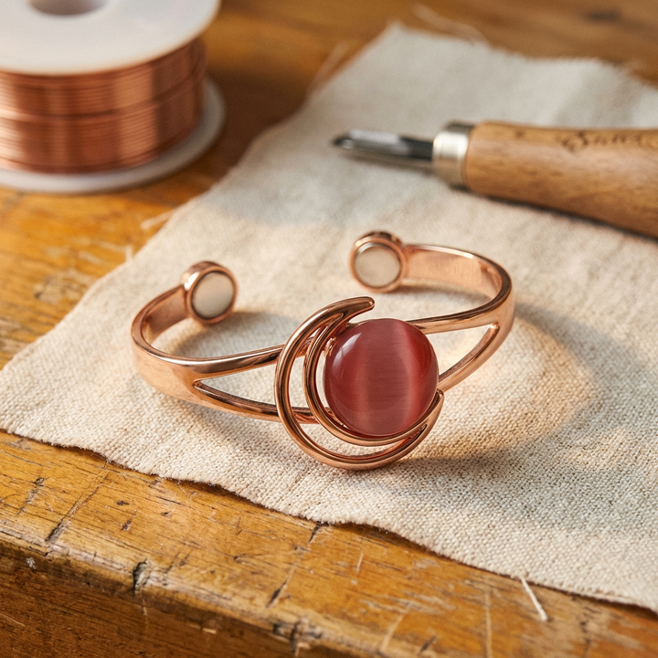 Hearth | Pulsera de Cobre con Piedra Rosa