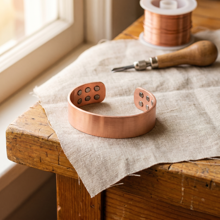 Pizarra | Pulsera Ancha de Cobre