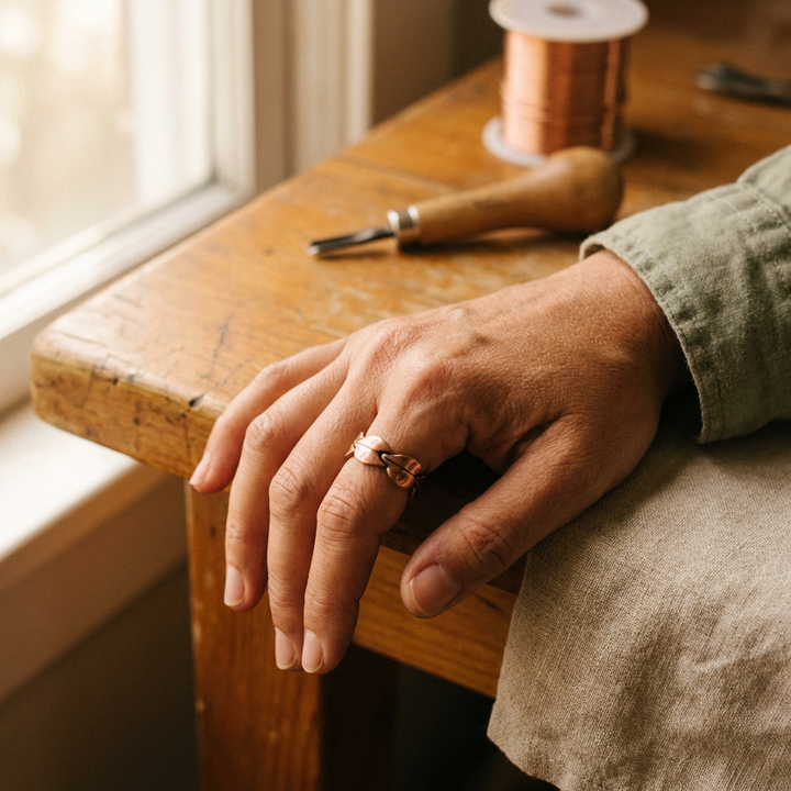 Laurus | Anillo Trenzado de Cobre