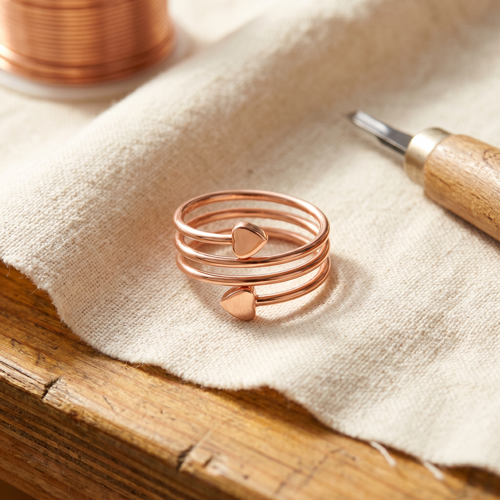 Lovecoil | Anillo de Corazones de Cobre