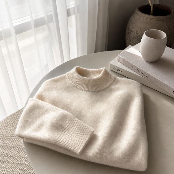 Jersey Suave de Mujer de Cuello Alto