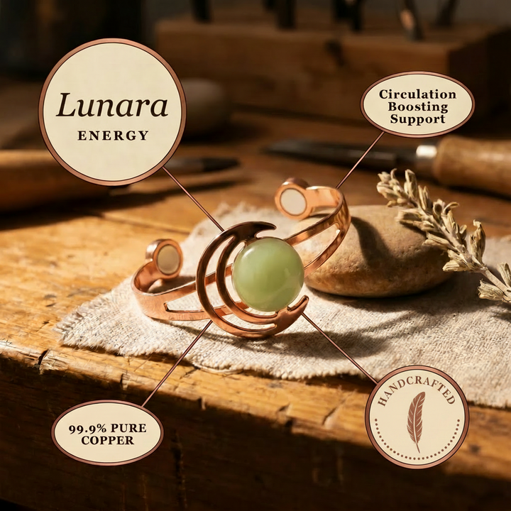 Lunara | Pulsera de Cobre con Piedra Verde