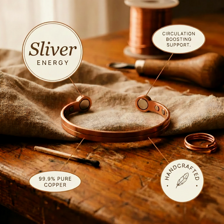 Pulsera de Cobre Tono Plata