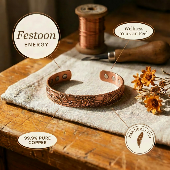 Feston | Pulsera Floral de Cobre