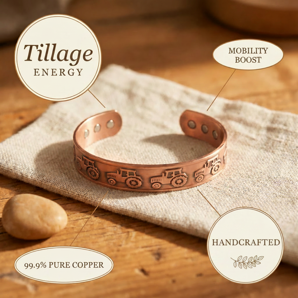 Tractor | Pulsera Grabada de Cobre