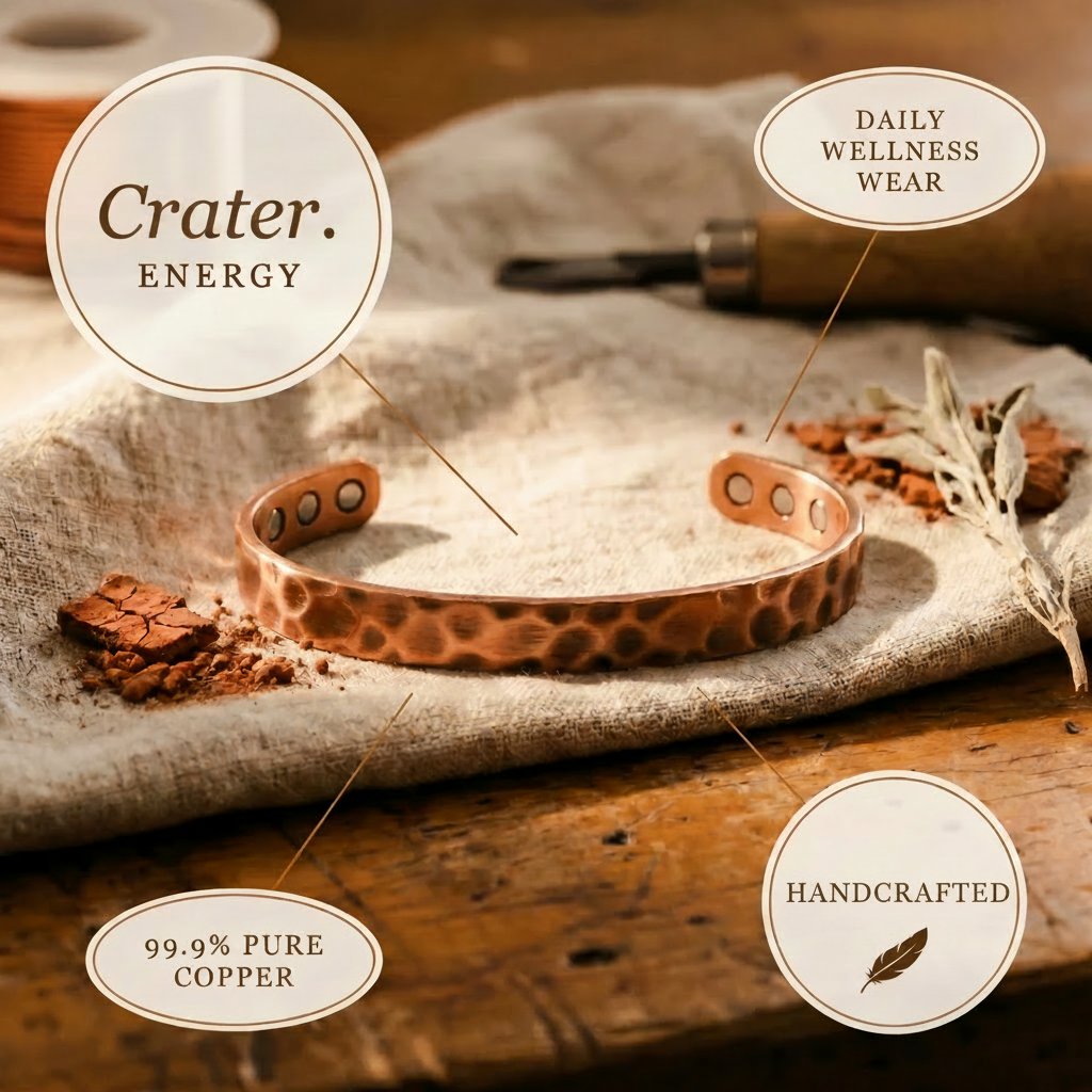Cráter | Brazalete Martillado de Cobre