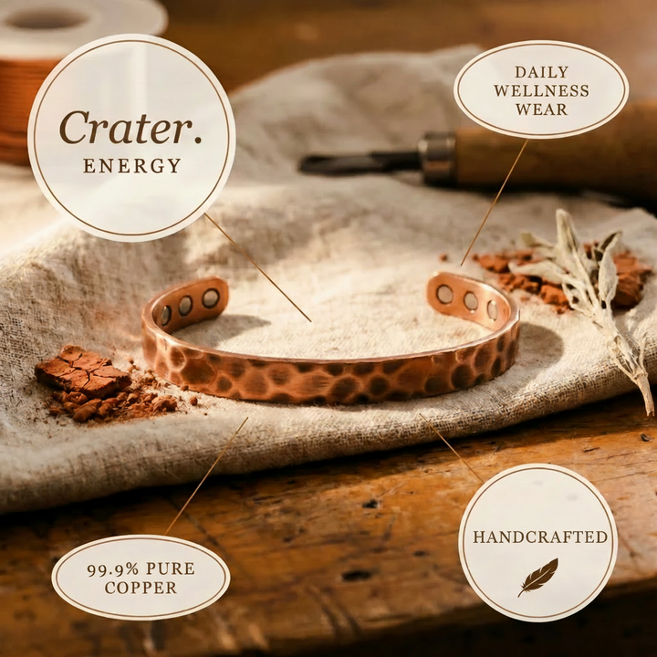 Cráter | Brazalete Martillado de Cobre