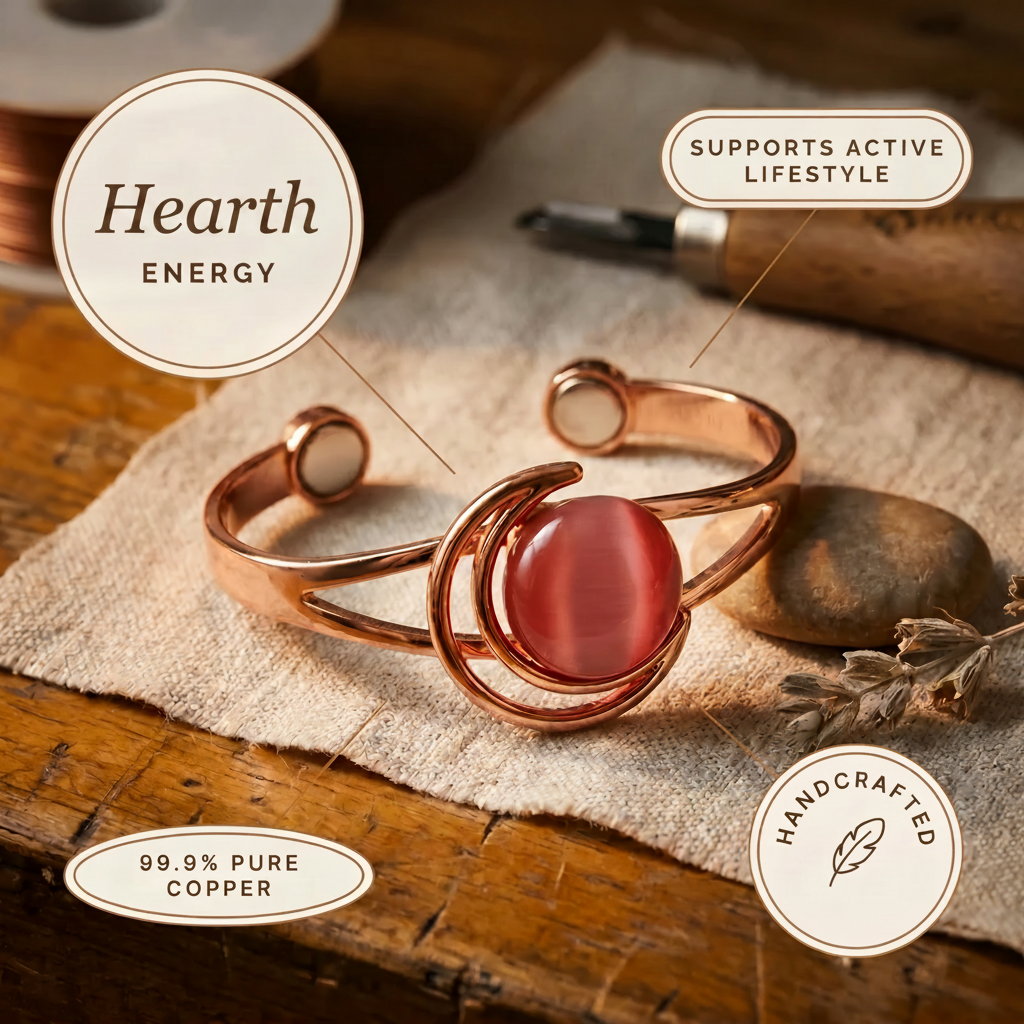 Hearth | Pulsera de Cobre con Piedra Rosa