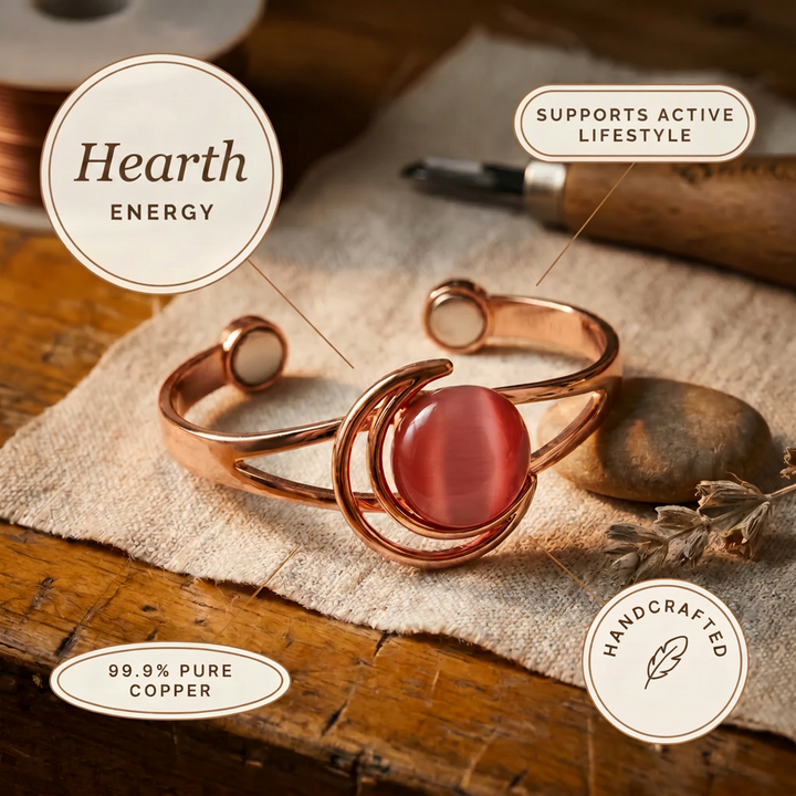 Hearth | Pulsera de Cobre con Piedra Rosa